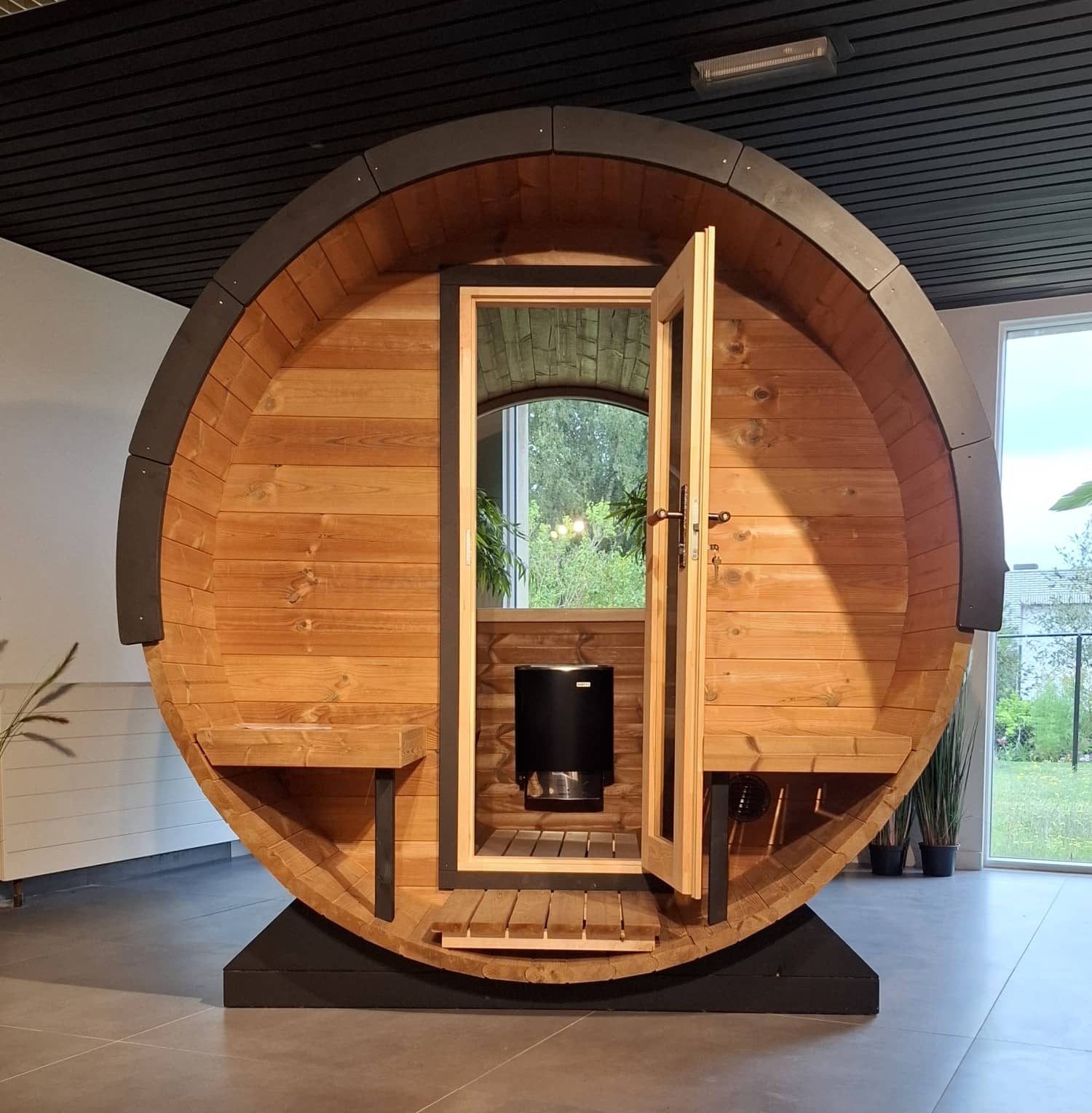 Buiten sauna barrel
